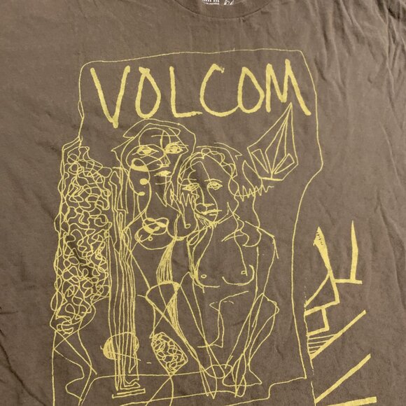 Y2K Volcom Featured Artist 2006 Holiday Collection Brown T-Shirt Men's XL Skater - Picture 2 of 8